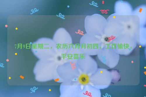 7月9日星期二，农历六月月初四，工作愉快，平安喜乐