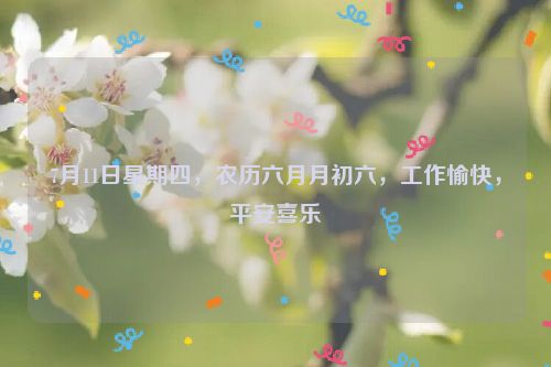 7月11日星期四，农历六月月初六，工作愉快，平安喜乐